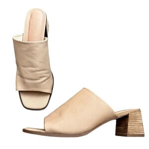 Joie Women’s Olympia Slip On Slide Mule Block Heel in Nude - Size 10